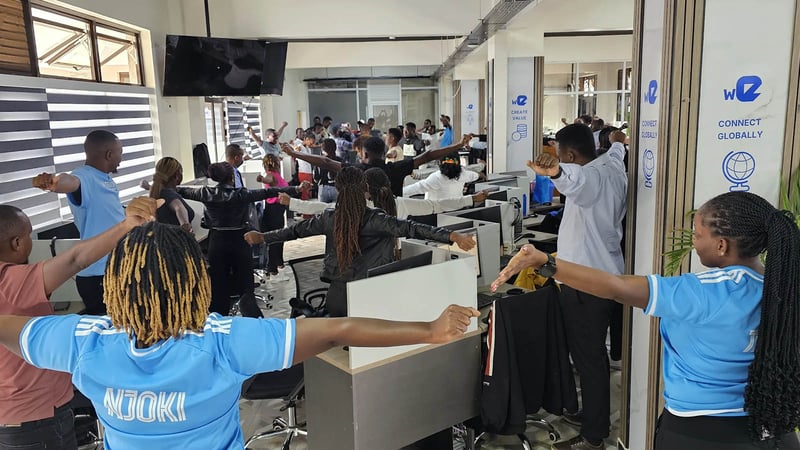 Office camaraderie in Kenya, organized by Health Promoters team volunteers.